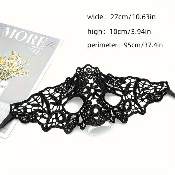 Mask Masquerade Costume Black Lace Scene Sexy Role Play Cosplay Trendy Stylish - Picture 3 of 3